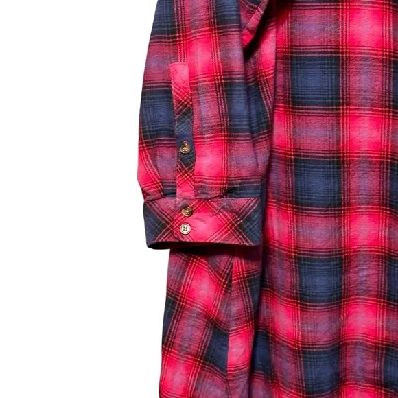 TORRID Plaid Cotton Flannel Long Sleeve Button Down Knee Length Shirt Dress - Picture 5 of 12